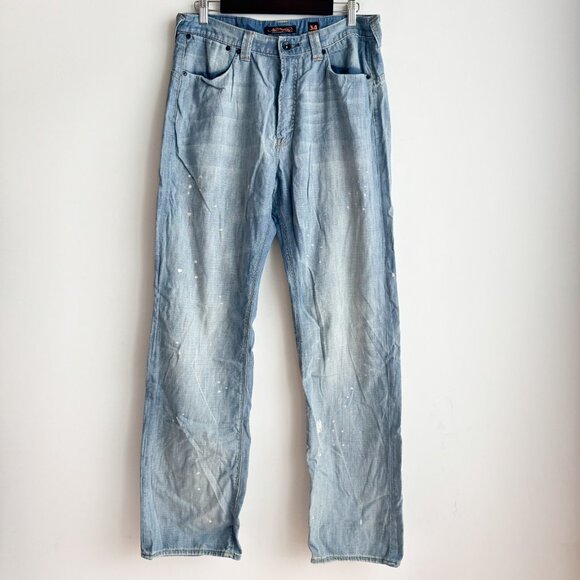 Vintage Ed Hardy Light Wash Relaxed fit 100% Cotton Lightweight Jeans 34x34 - Picture 2 of 6